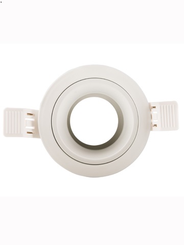 MR16 hotel frame 90mm round large white RAL9016 IP20