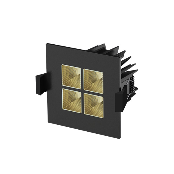 Four Square led downlight 7W 80x80mm 2,550K classic gold black ex. driver