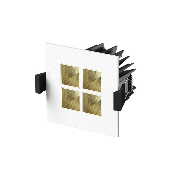 Four Square led downlight 7W 80x80mm 2,550K classic gold white ex. driver