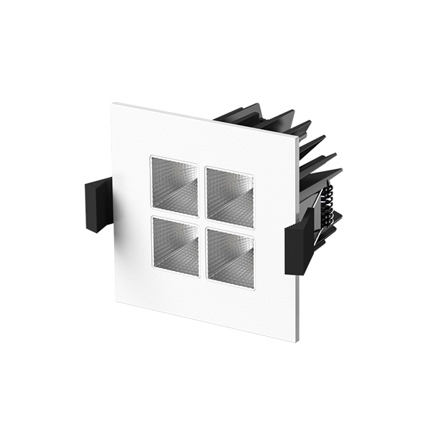 Four Square led downlight 7W 80x80mm 2,700K silver white ex. driver