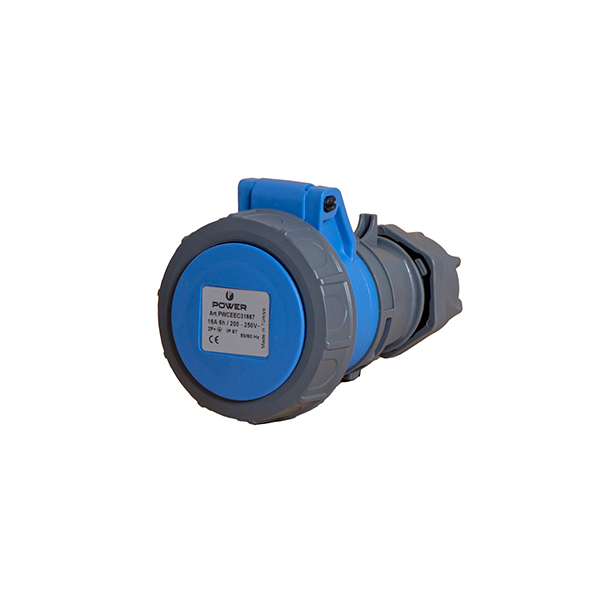 CEE mating plug 3-pole 16A IP67 blue