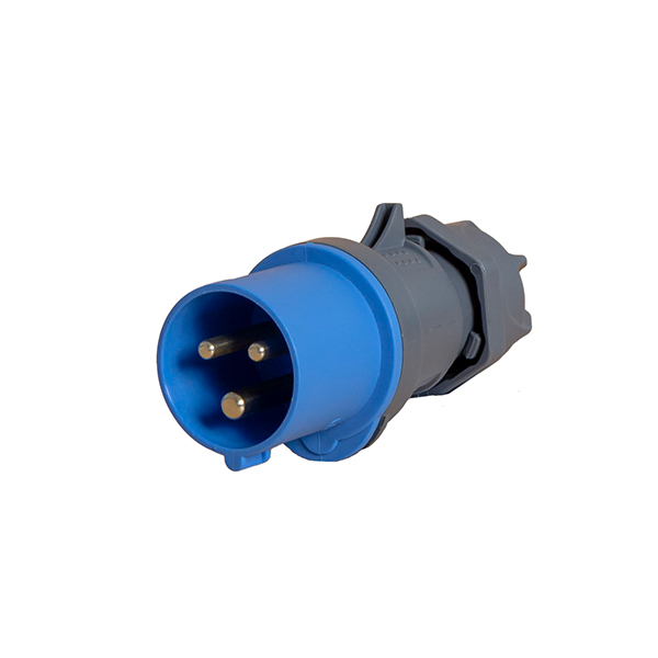 CEE plug 3-pole 16A IP44 blue