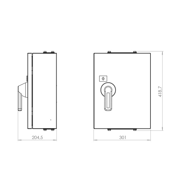 ESWM4 isolating switch 3p+hc. 100A/415V FL21 gray IP65 - Image 3