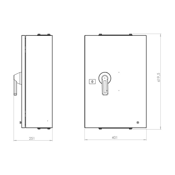 ESWM5 isolating switch 3p+hc. 250A/415V FL21 gray IP65 - Image 3