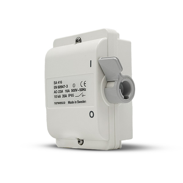 SA416 werkschakelaar 4-polig 16A M20 IP65 wit