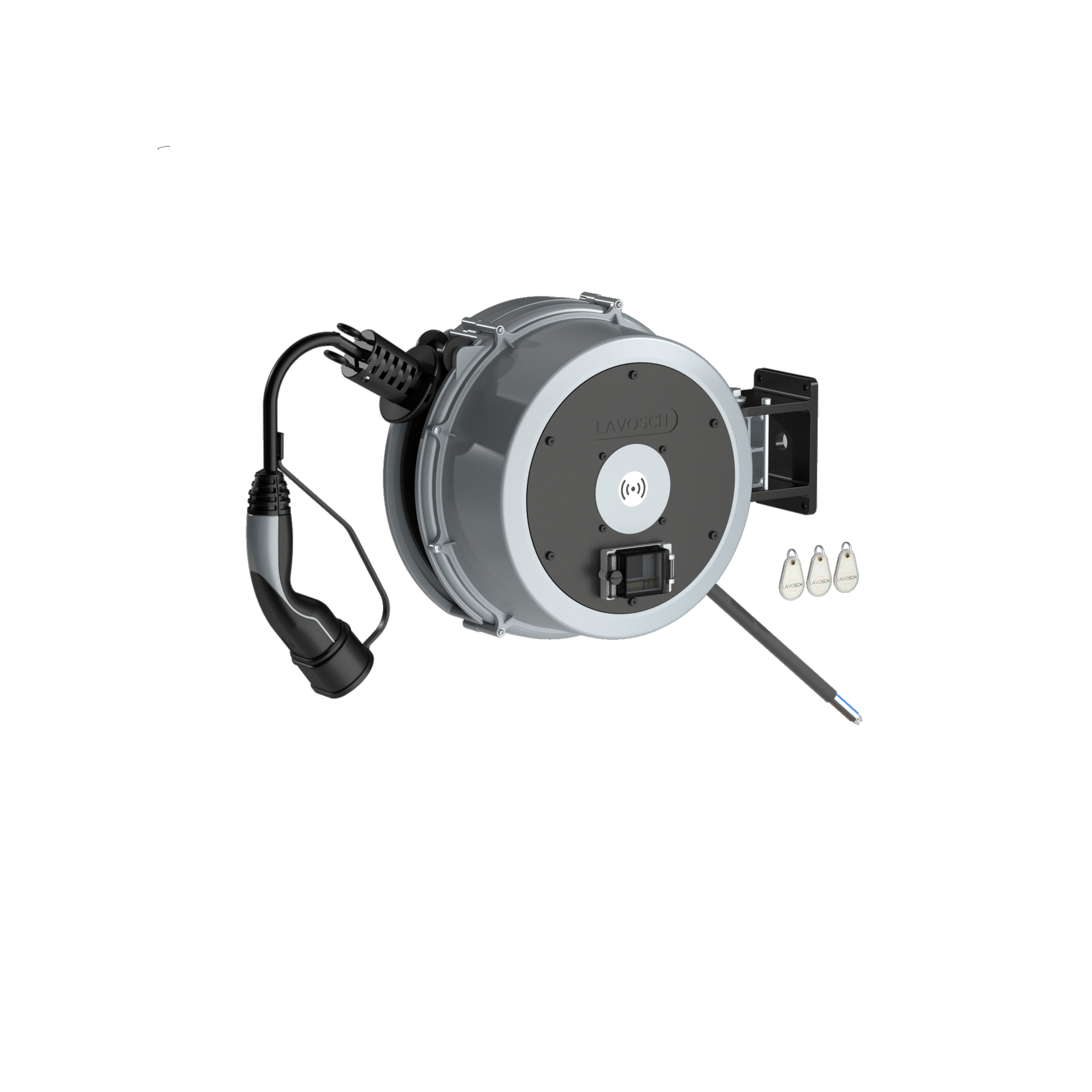 LAVOSCH Controlled 350 SZ kabelhaspel 11 kW – 8 m (5G2,5+1x0,5 mm²) type 2, met RFID en energiemeter