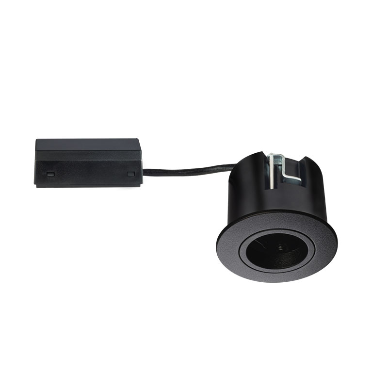 MR16 frame, 87.5 mm round, black (RAL 9005), IP20, with junction box (GU10 not included)