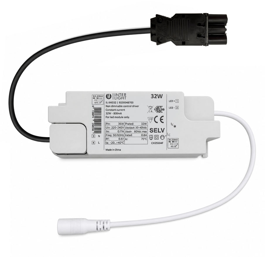 Driver led 32W 800mA/230V ikke-dæmpbar + 3-polet til GST18i3
