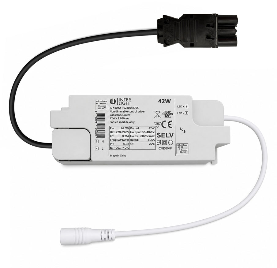 Driver led 42W 1.050mA/230V icke-dimbar + 3-polig för GST18i3