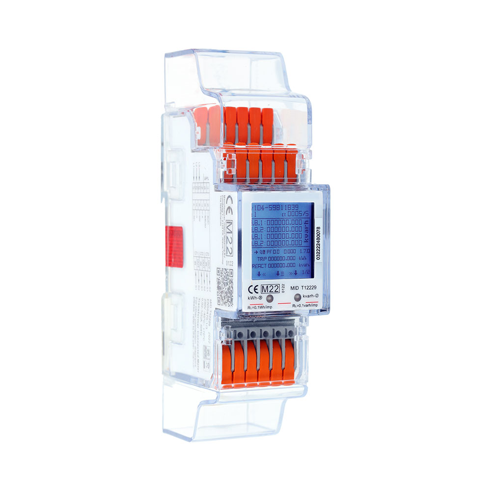 0322 kWh meter 3-fase Ambition 2PU-CT 1/5A 2TE MID M-Bus/Modbus/S0