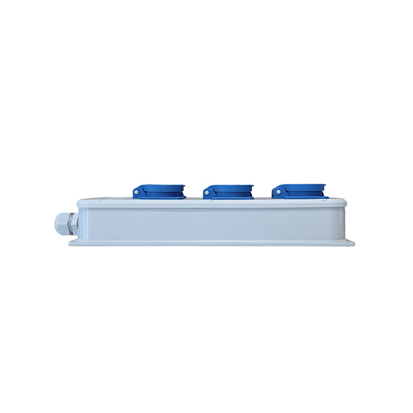Socket mountable 16A with cable gland 3-gang IP54 gray/blue - Image 3