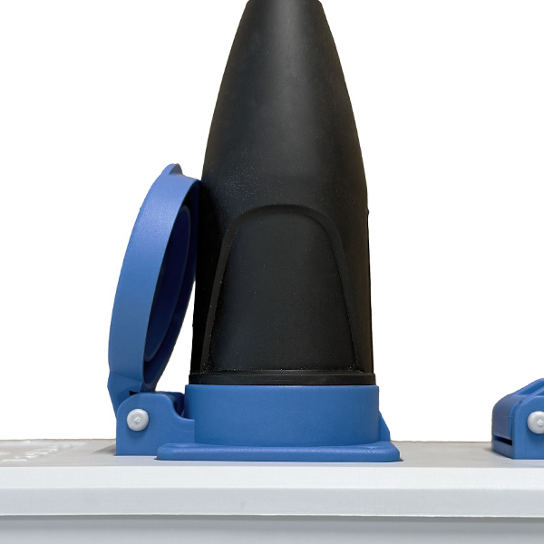 Socket mountable 16A with cable gland 3-gang IP54 gray/blue - Image 4