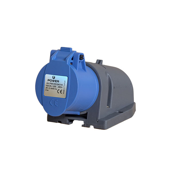 CEE quick connect surface-mounted socket outlet 3-pole 16A IP44 blue