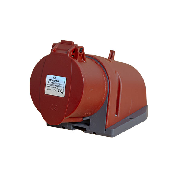 CEE quick connect surface-mounted socket outlet 5-pole 32A IP44 red