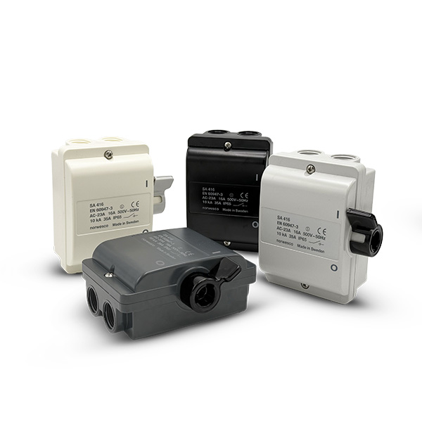 SA416 skilleafbryder 4-polet 16A M20 IP65 sort - Billede 3