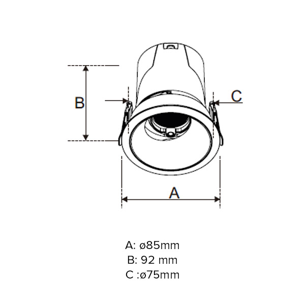 Sense led downlight 7W 38° 2.700-6.500K CRI95 wit AI sensor - Afbeelding 4